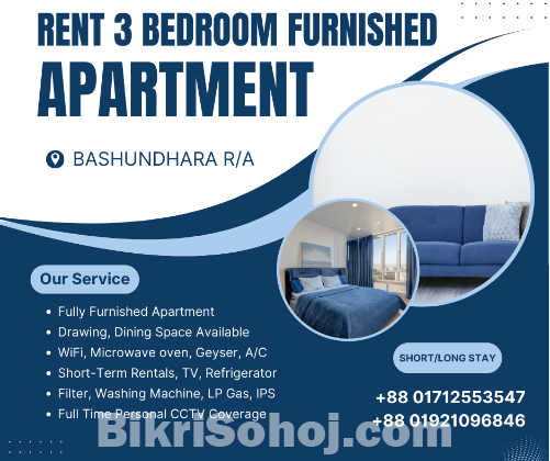 Beautiful 3Bed Room Apartment RENT In Bashundhara R/A